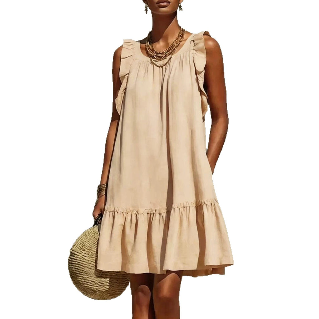 Gabriella Casual Loose Round Neck Sleeveless Dress