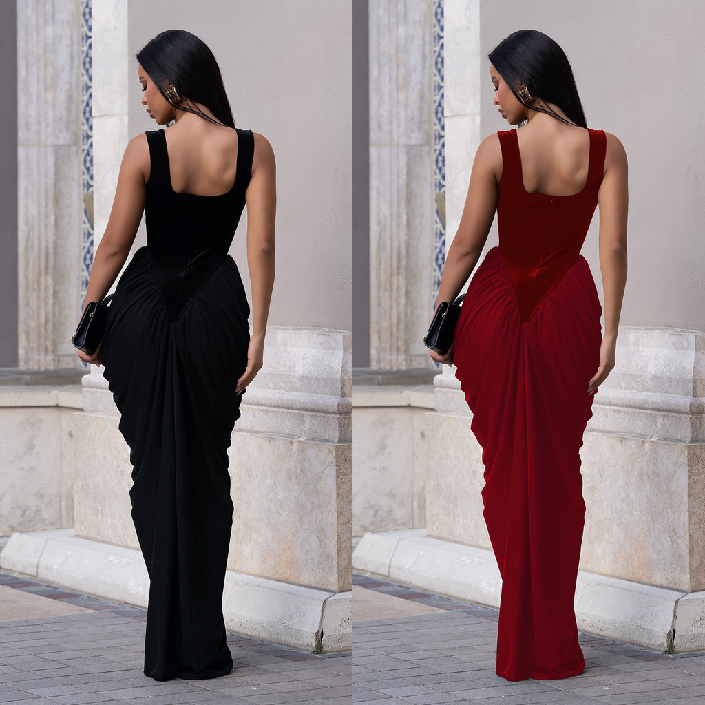 Chic Waist-Cinched Backless Sleeveless Bodycon Dress for Women