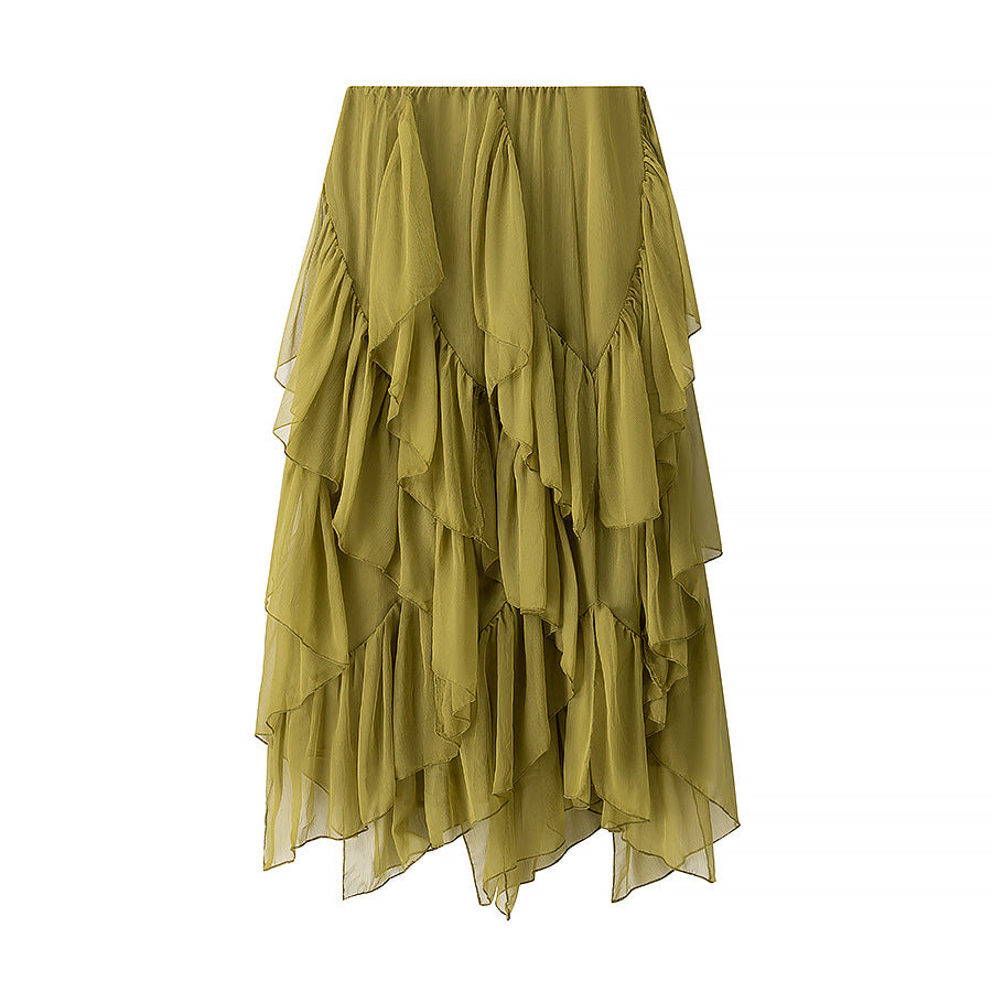 Isahora Ruffled chiffon pleated skirt