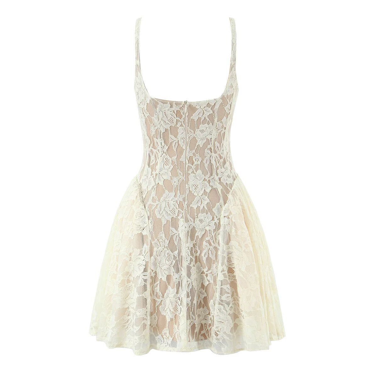 Amina  elegant camisole slimming low cut lace dress