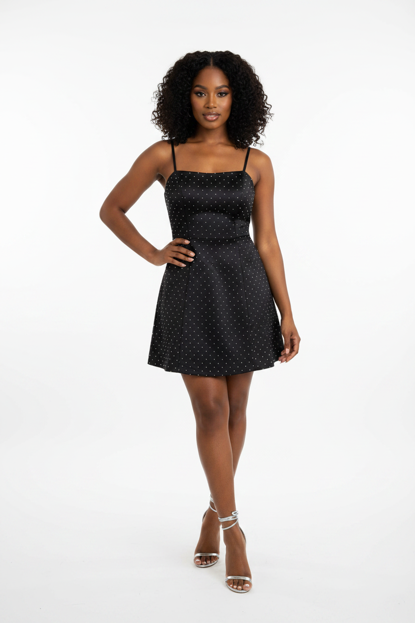 Lisa Retro-Inspired Polka Dot Fit & Flare Mini Dress