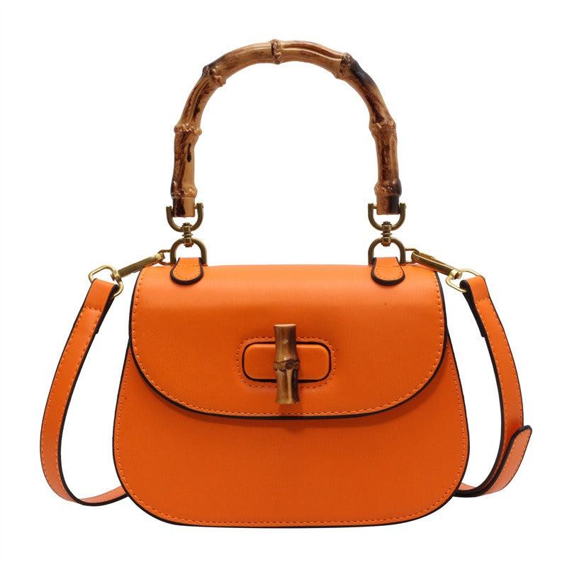 Mary Handheld bamboo shoulder retro saddle bag