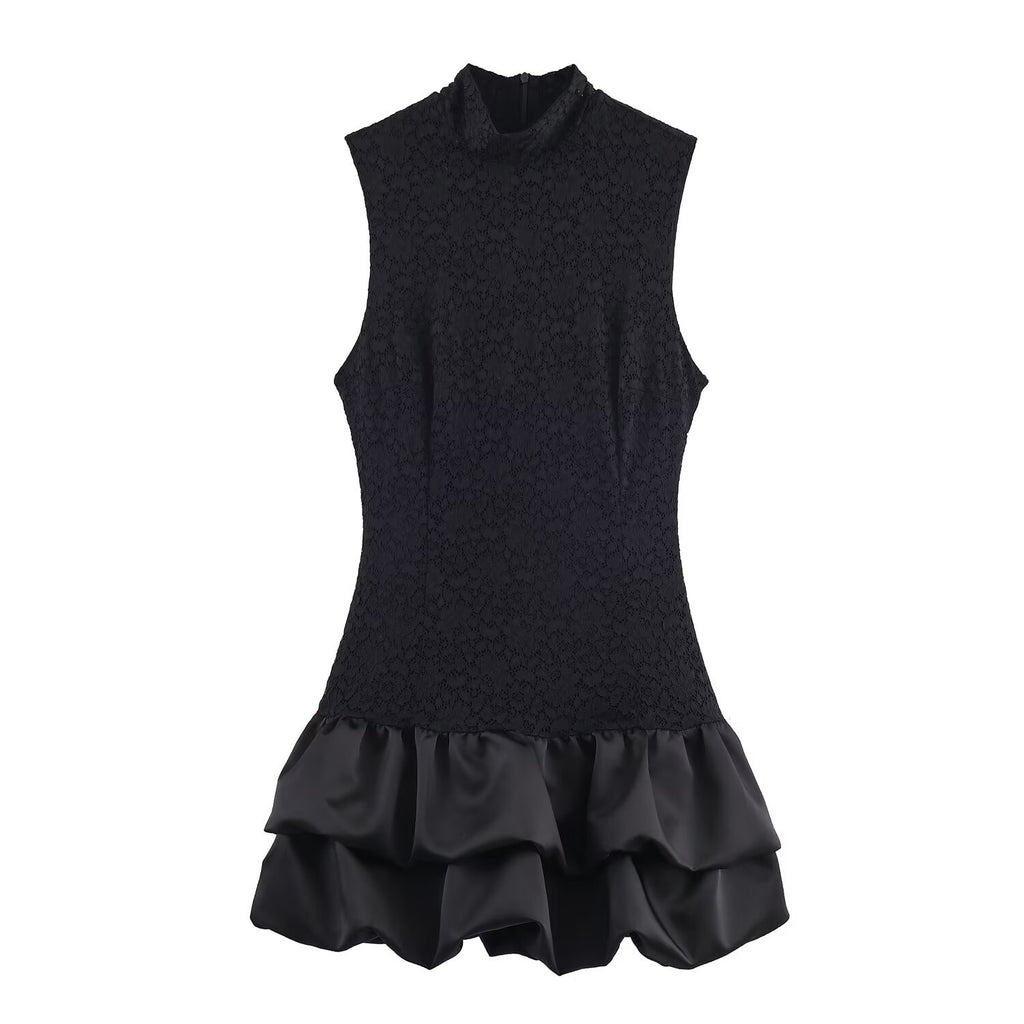 Janet Splicing lace short dress