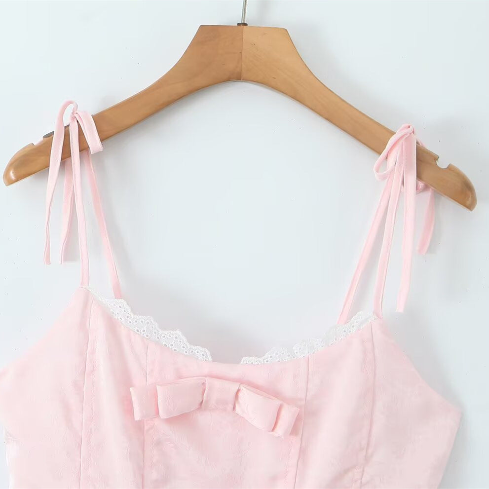 Dark patterned bow lace princess dress