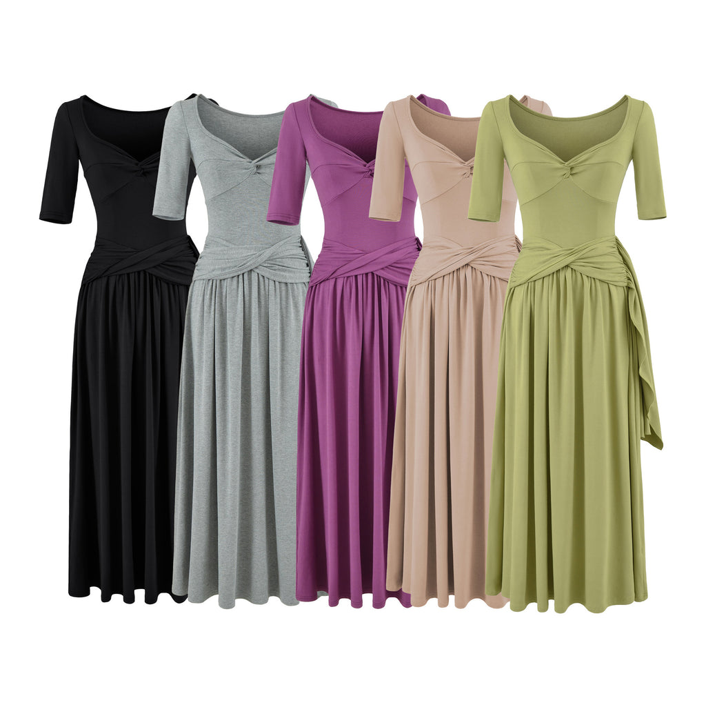 Lana Slim-Fitting Short Sleeve Maxi Dress