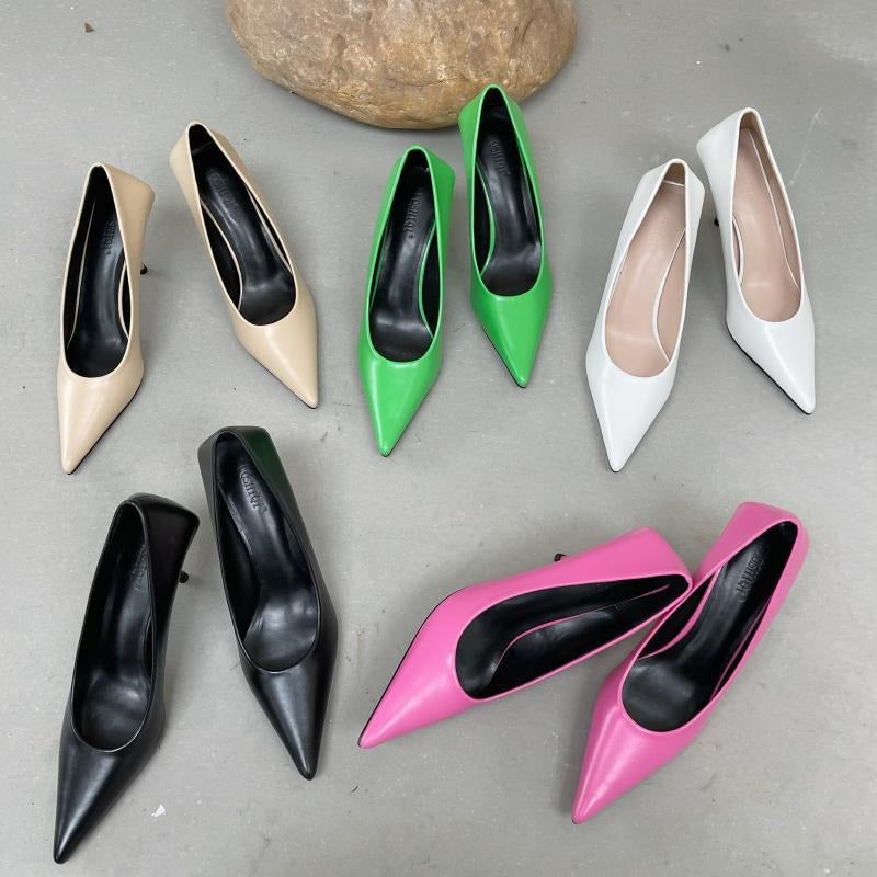 Pointed thin high heels shallow mouthed