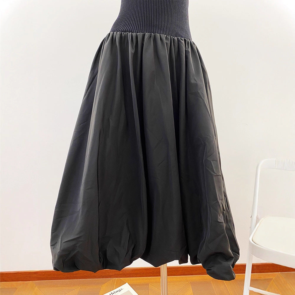 Elegant Houndstooth Style Pleated Fit-and-Flare Dress for Women with Belted Waist and Vintage Charm