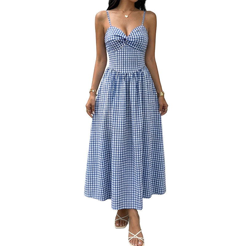 Plaid camisole dress