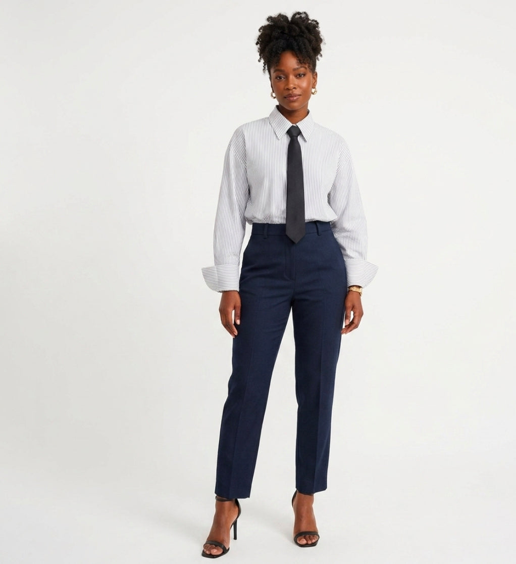 Tie decoration poplin casual shirt