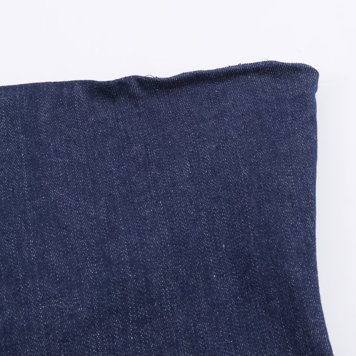 Strapless collar sleeveless asymmetrical denim dress for women