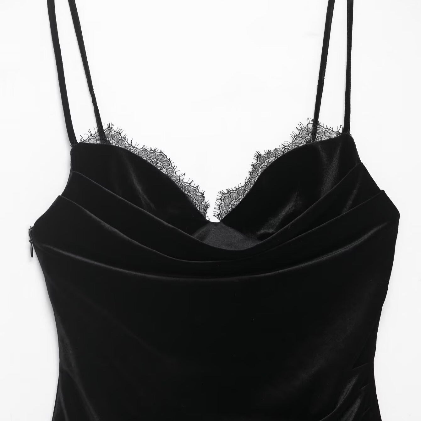 Style New Women's Fashion Asymmetric Lace Velvet Dress