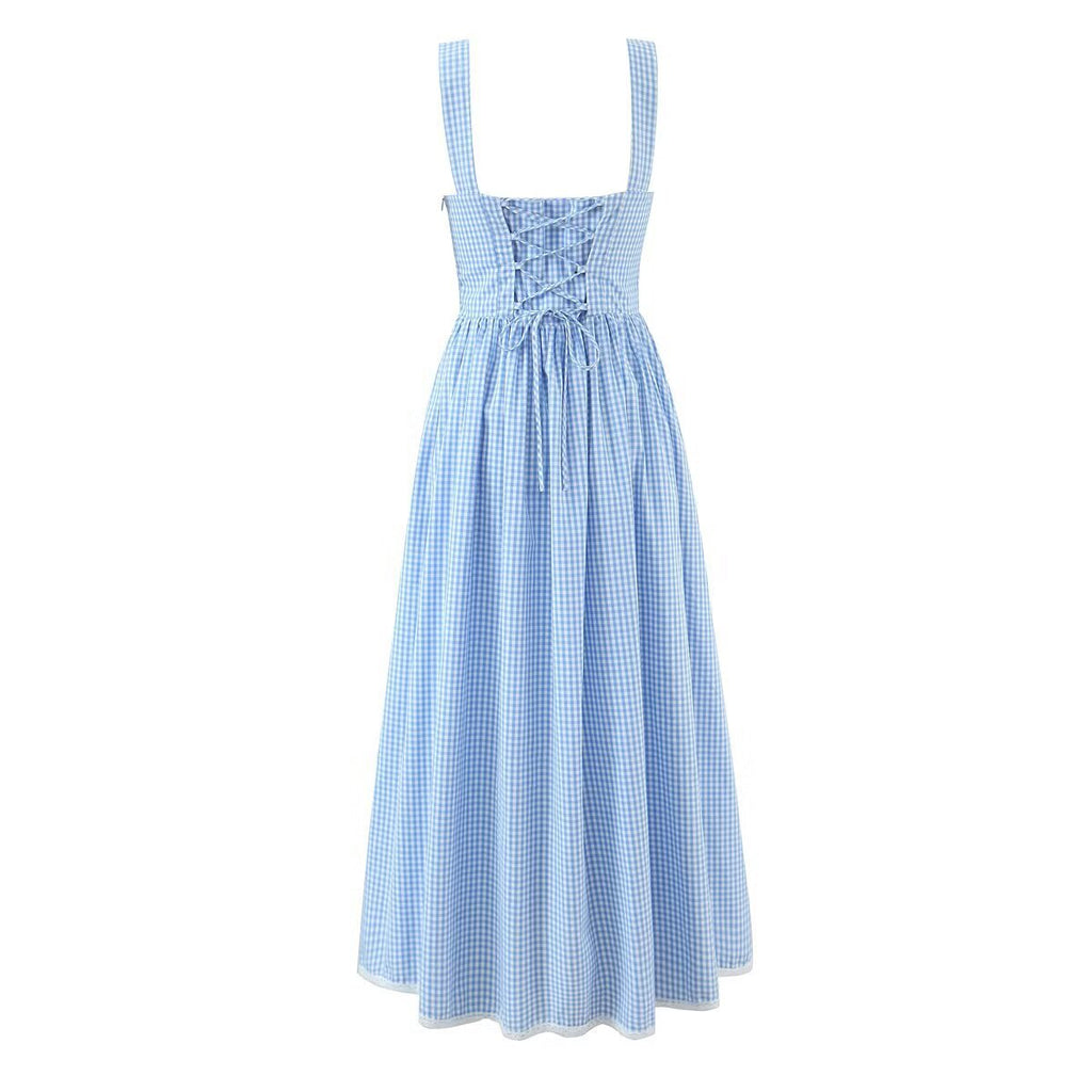 Monaco Sleeveless Lace Trim Belted A-Line Dress