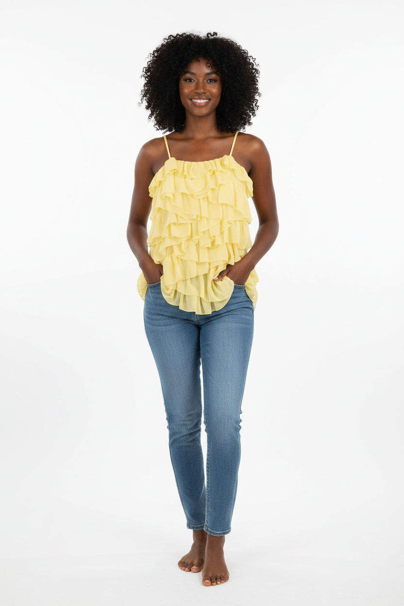 Spicy girl multi-layer top with suspender and cake skirt