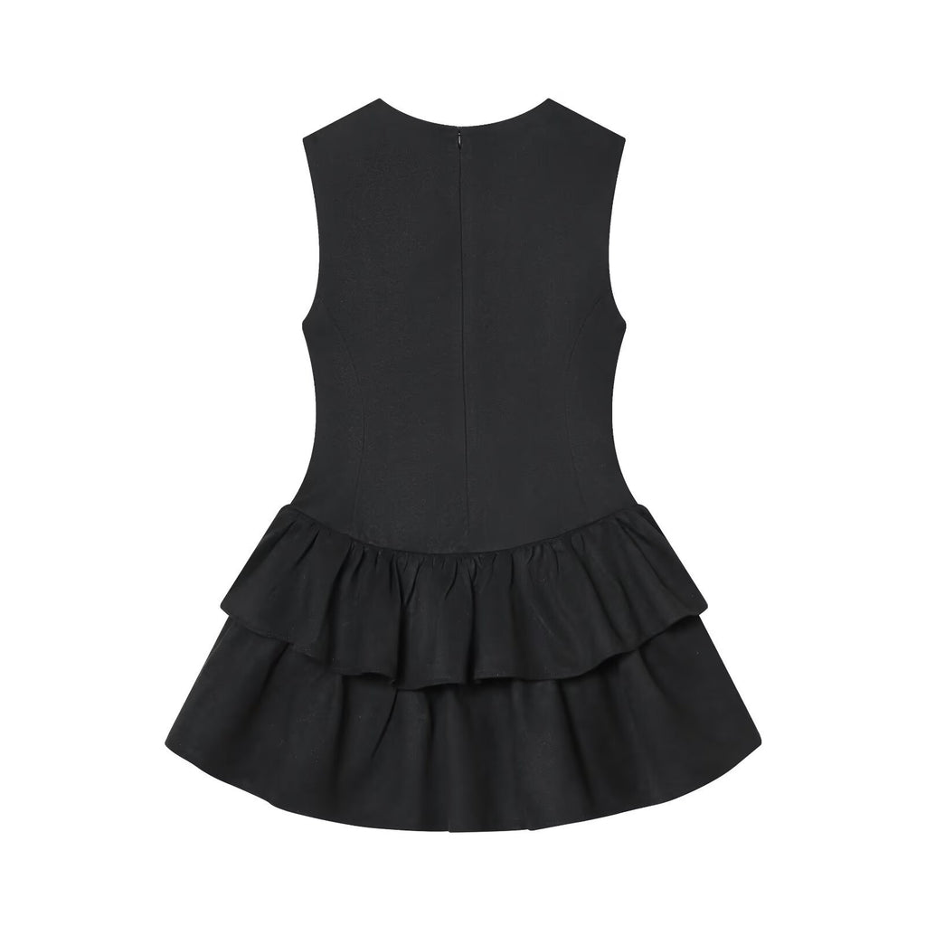 Michael Layered Faux Suede Texture Mini Dress