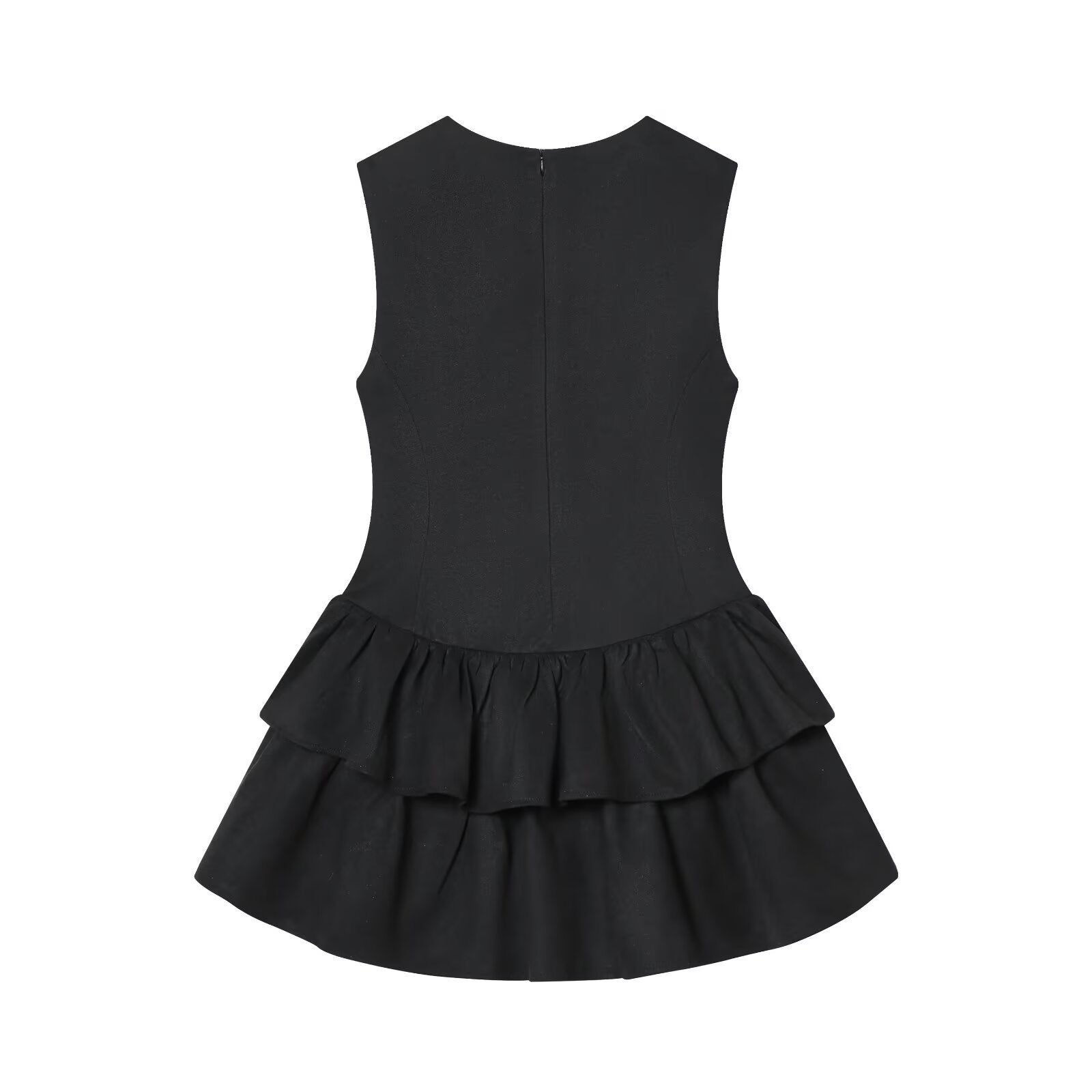 Michael Layered Faux Suede Texture Mini Dress