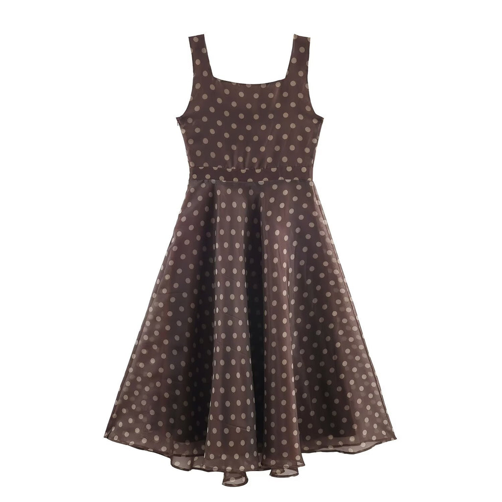 Polka dot camisole dress for women
