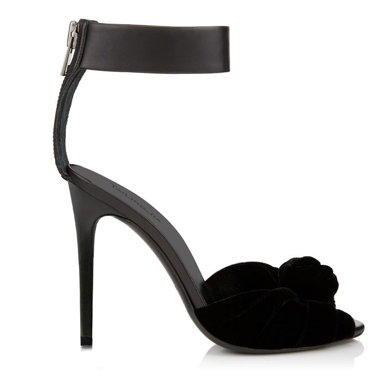 Velvet Knotted High Heels Sandals,