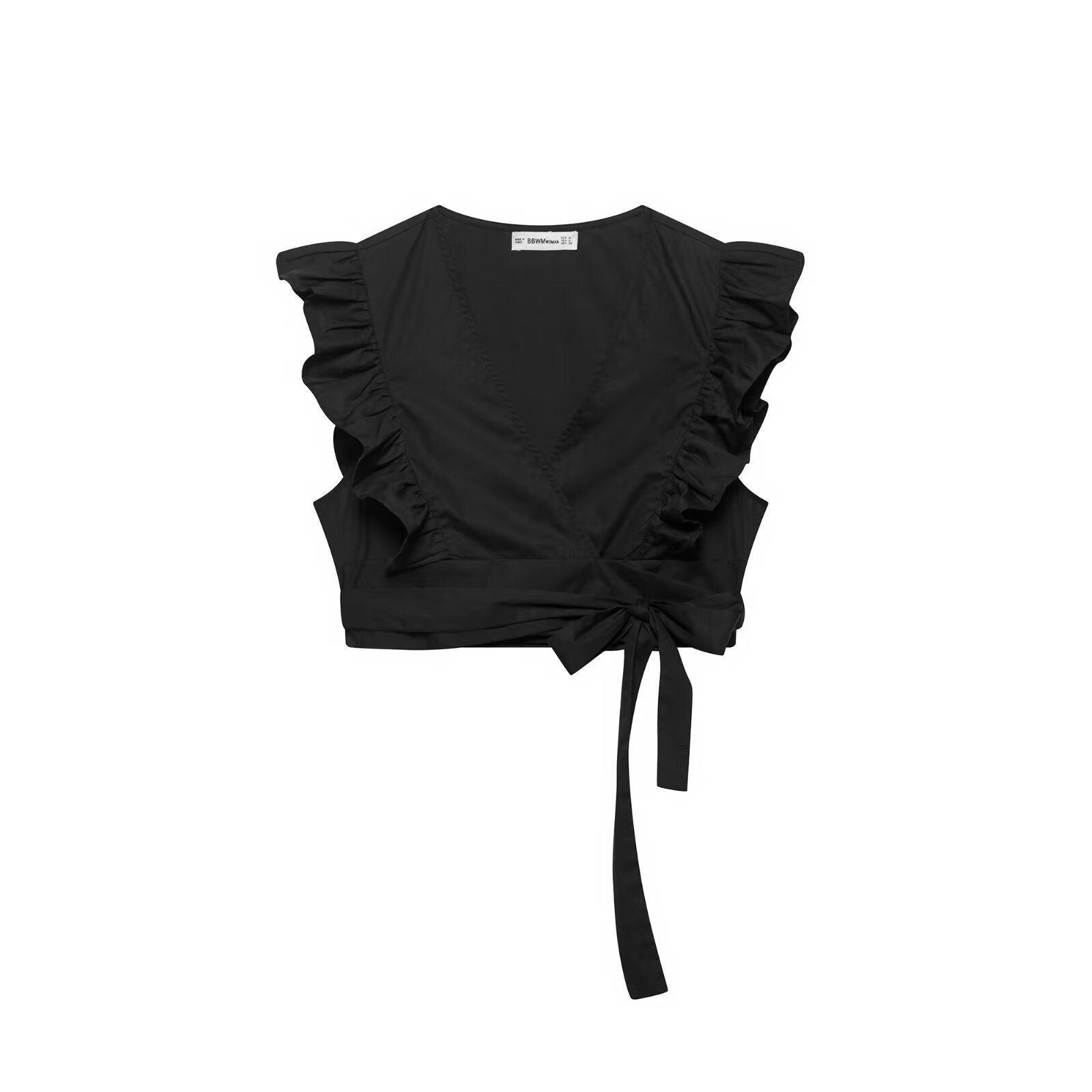 Wrap up short top+half skirt set