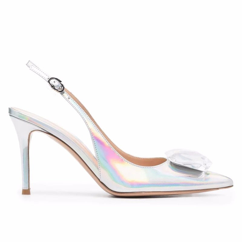 Pointed Water Diamond One Button Shoes