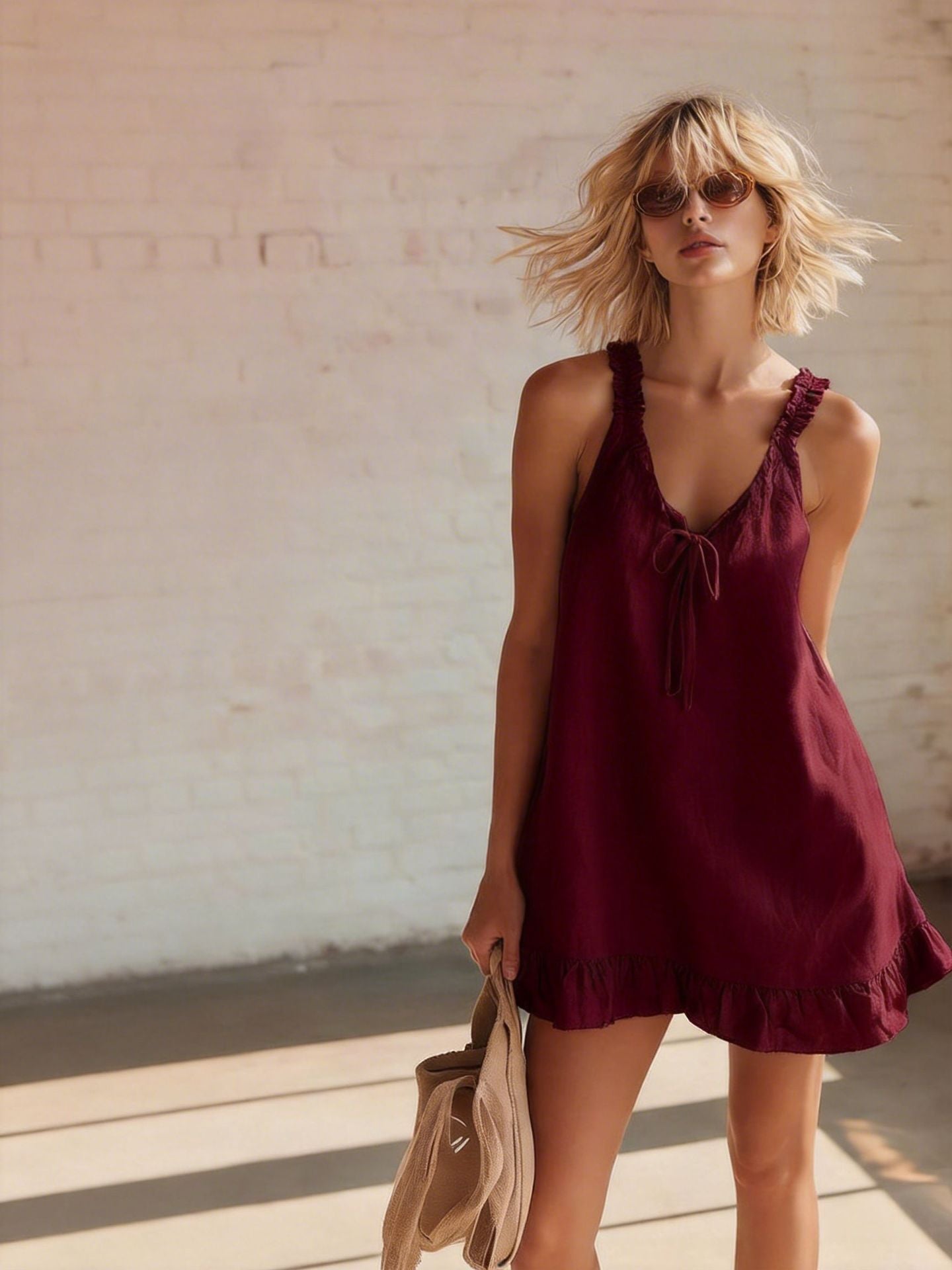 Sisi Ruffled Strapless Casual Mini Dress