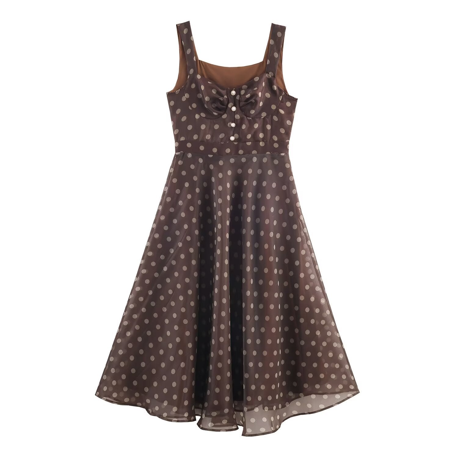 Polka dot camisole dress for women