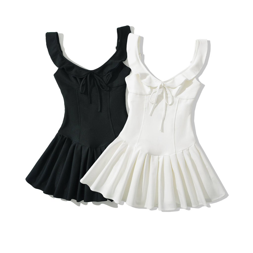 "Seraphina" White Coquette Ruffle Bustier Mini Dress