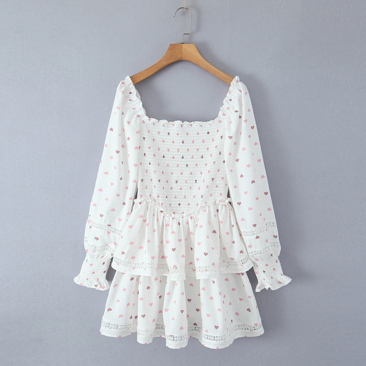 Elastic heart printed dress