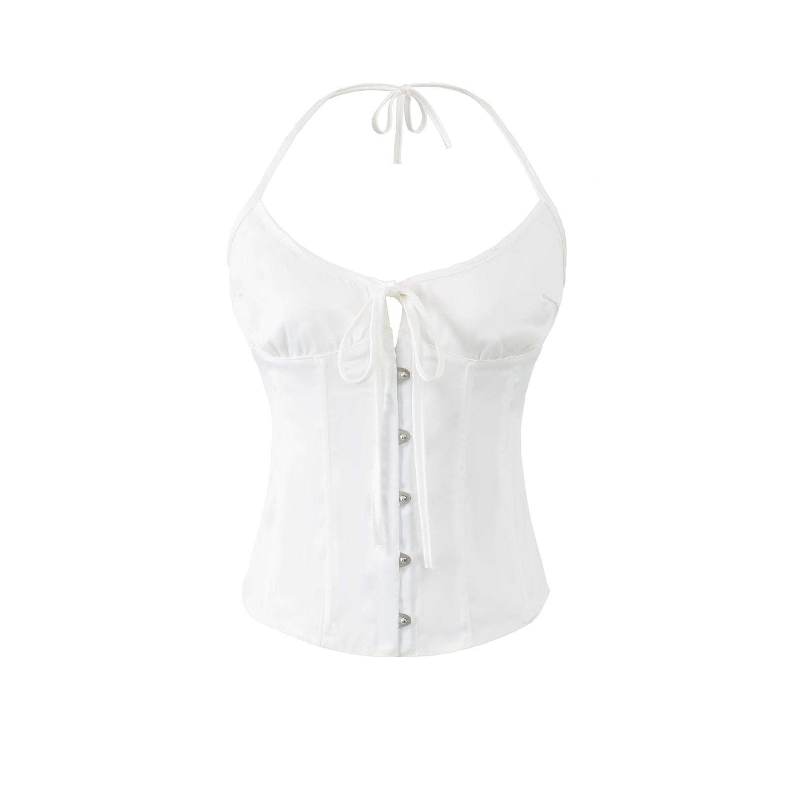 "Isla" Satin Halter adjustable Corset Top