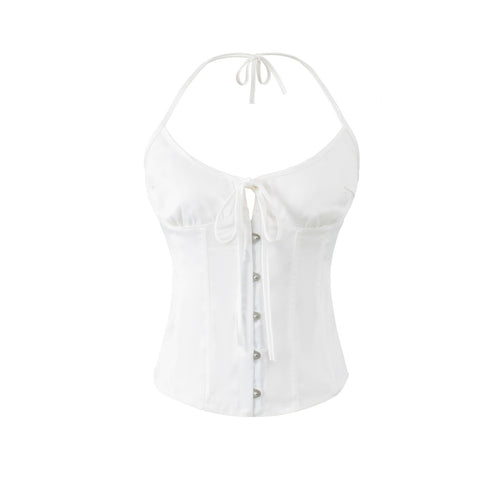 "Isla" Satin Halter adjustable Corset Top