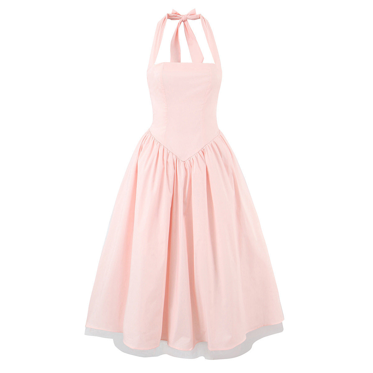 Aria Pastel Pink Halter Midi Dress