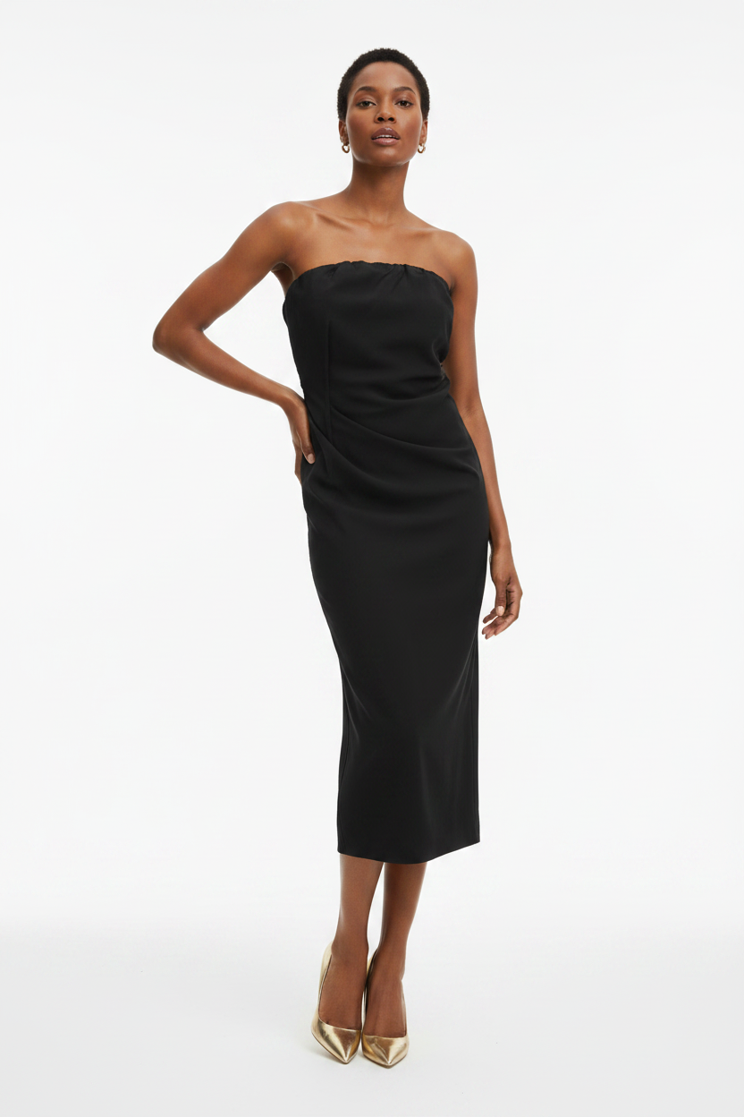 The "Soleil "Sculpted Strapless Midi