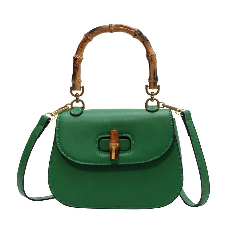 Mary Handheld bamboo shoulder retro saddle bag