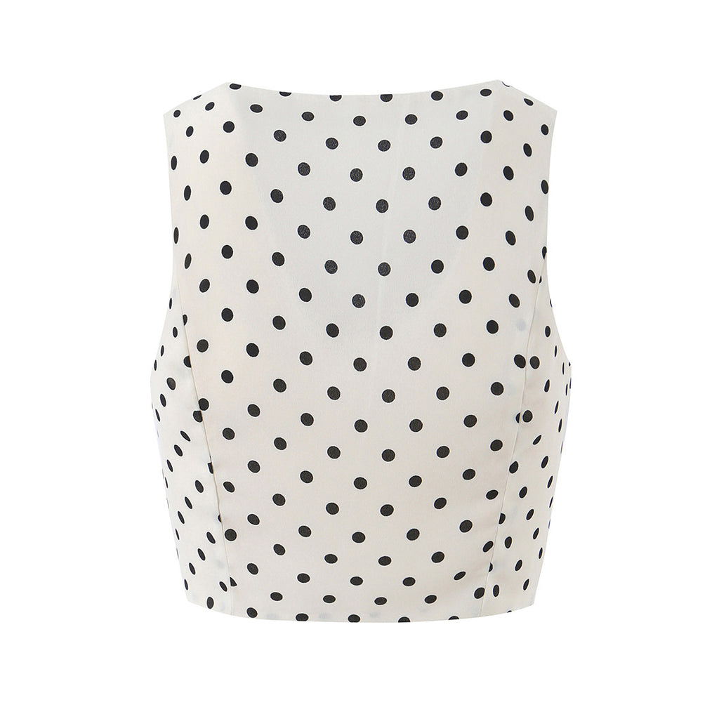 Serena Chic Polka Dot Blouse and A-Line Skirt Set