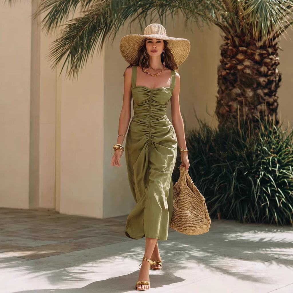 Naya Pleated Waist, Strapless, Fitted Silhouette Dress