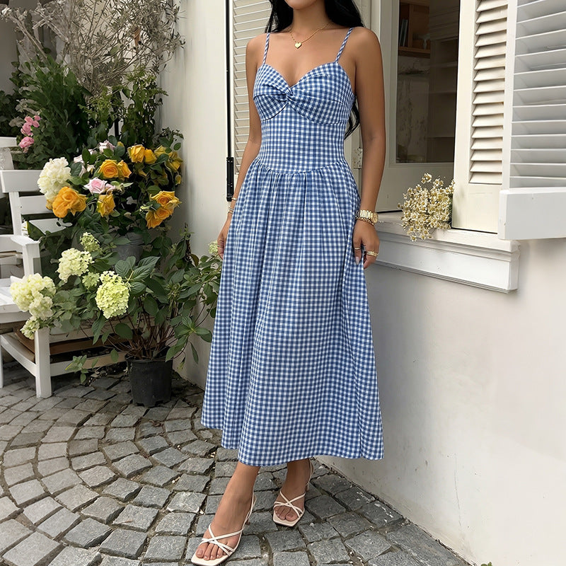 Plaid camisole dress