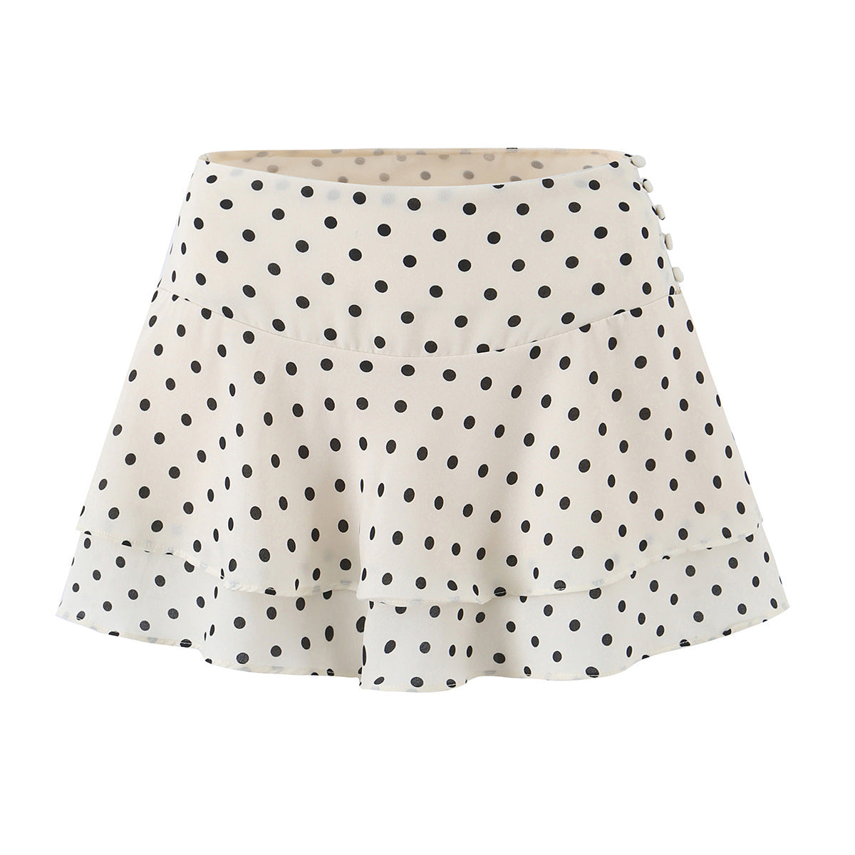 Polka Dot Ruffle Waist Cinch Strap Short Set