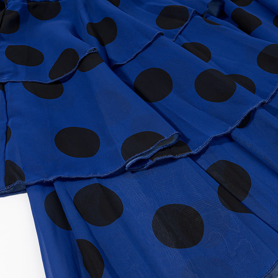 Ellie Chiffon polka dot cake camisole dress