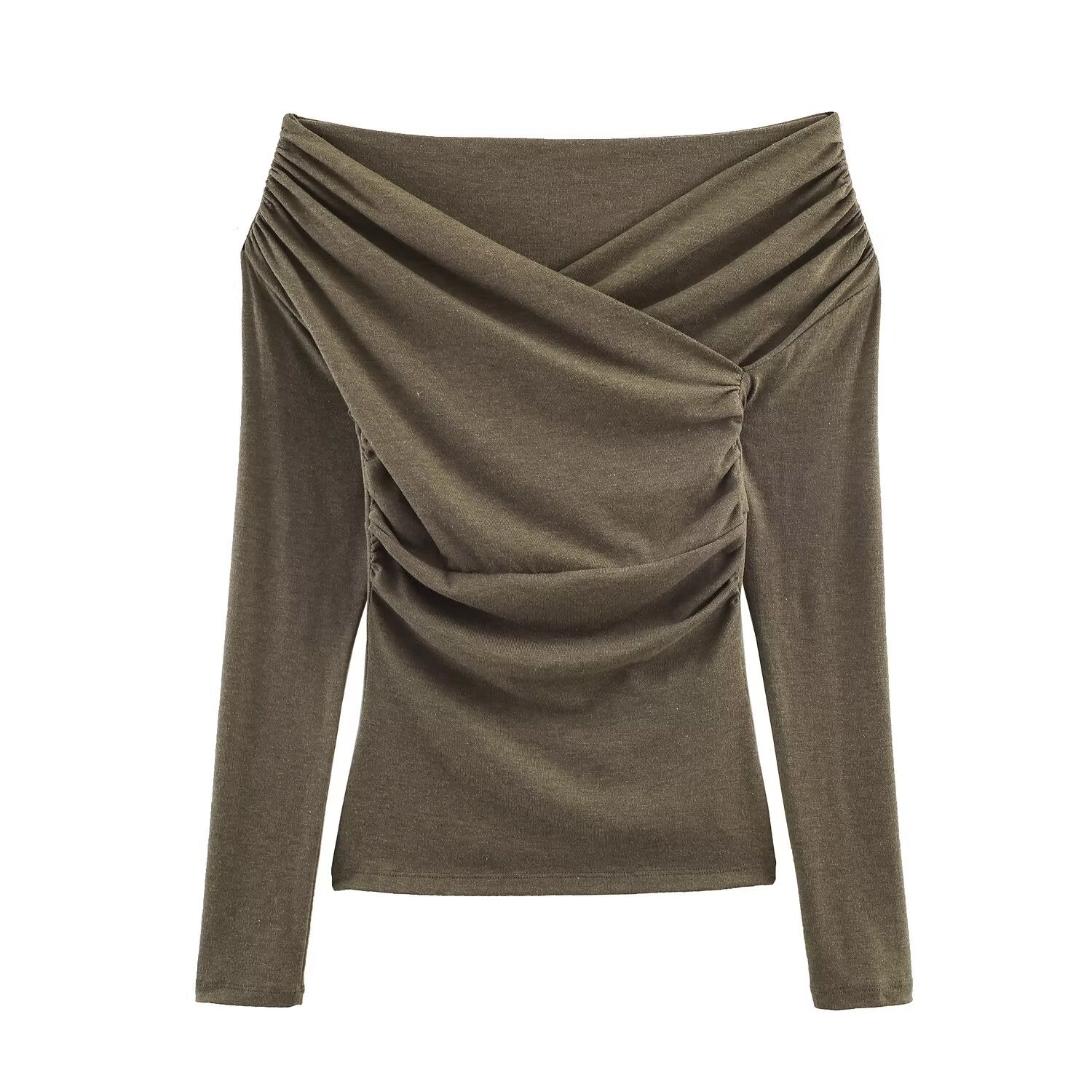 Double pleated collar pleated top for women's clothing