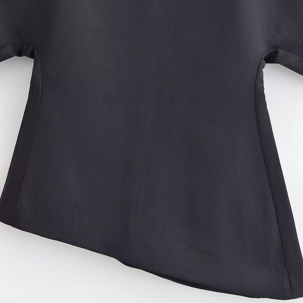 Emilie Bubble Sleeve Short Sleeve Loose Fit Women's Top