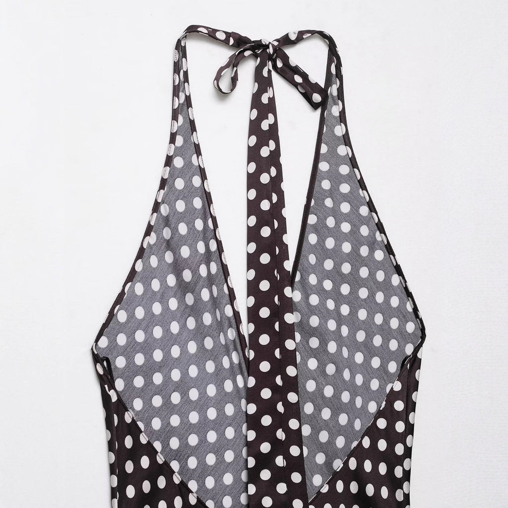 Alice Polka dot halter neck dress