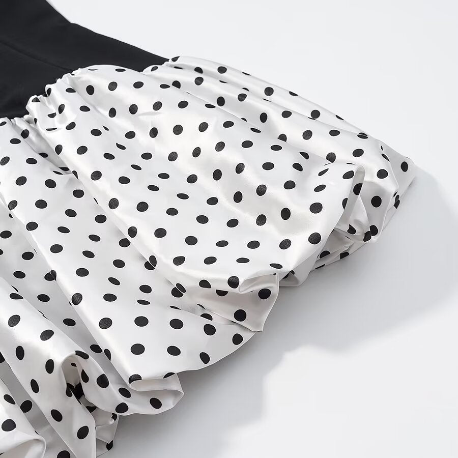 Amelia Classic Polka Dot Patchwork Dress