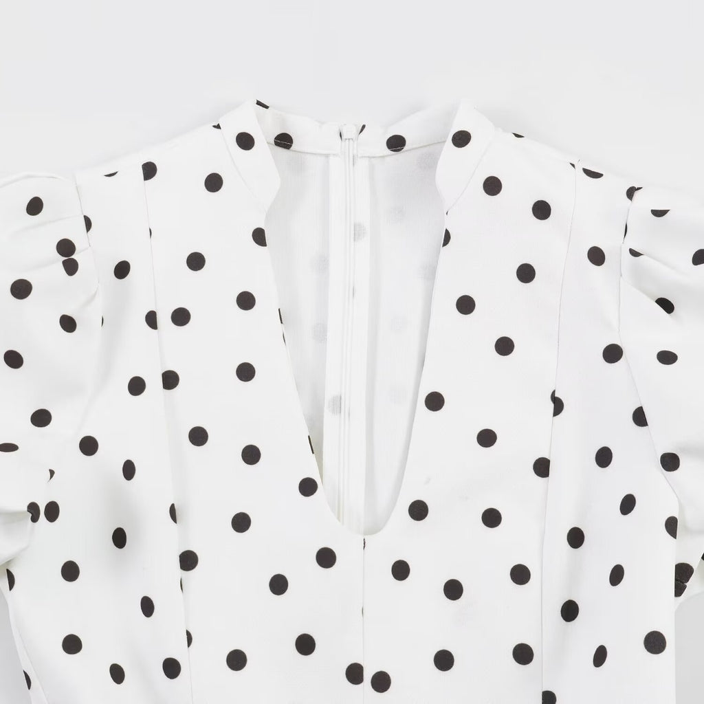 Zena slim fit polka dot short dress