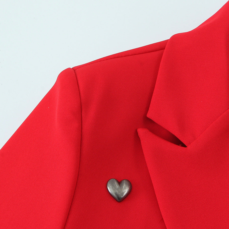 Elegant heart-shaped nail bead jewelry suit jacket