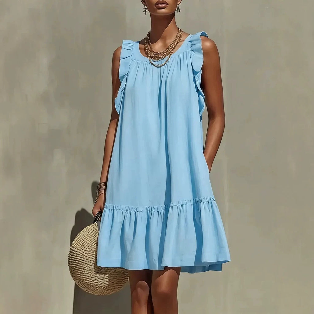 Gabriella Casual Loose Round Neck Sleeveless Dress