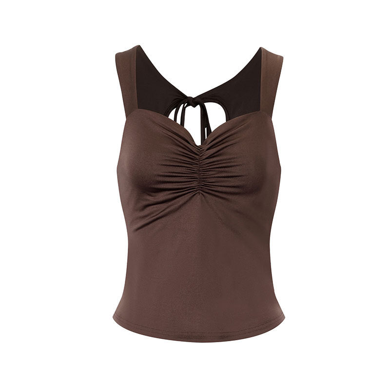 Hannah Slim fit pleated sleeveless top
