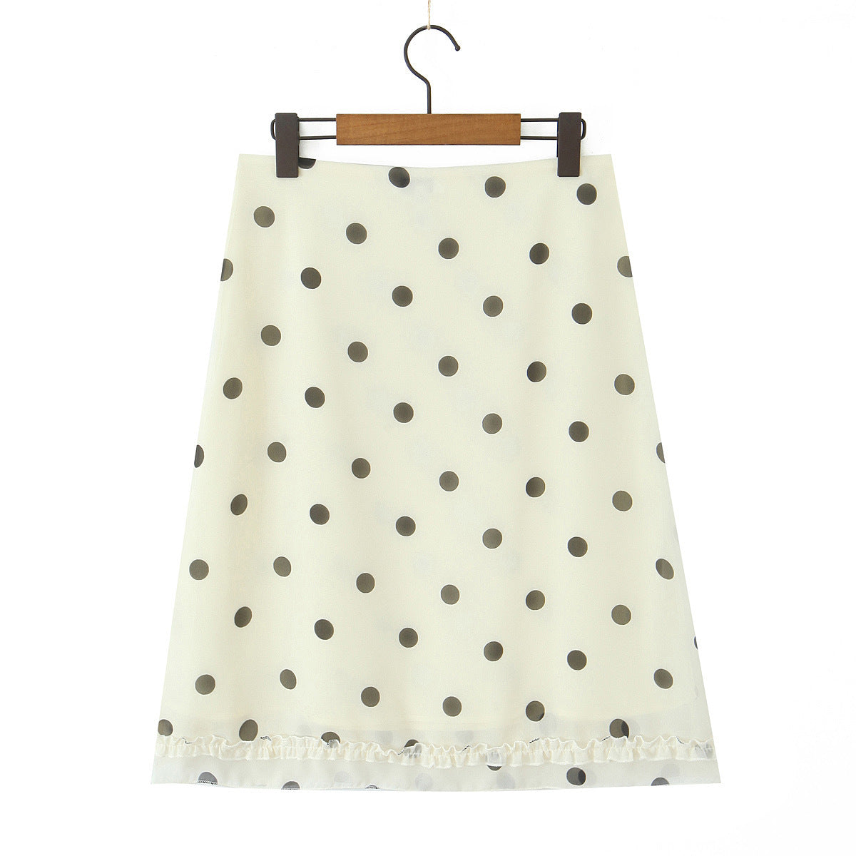 Wave Point Low Waist A Swinging Mid length Skirt