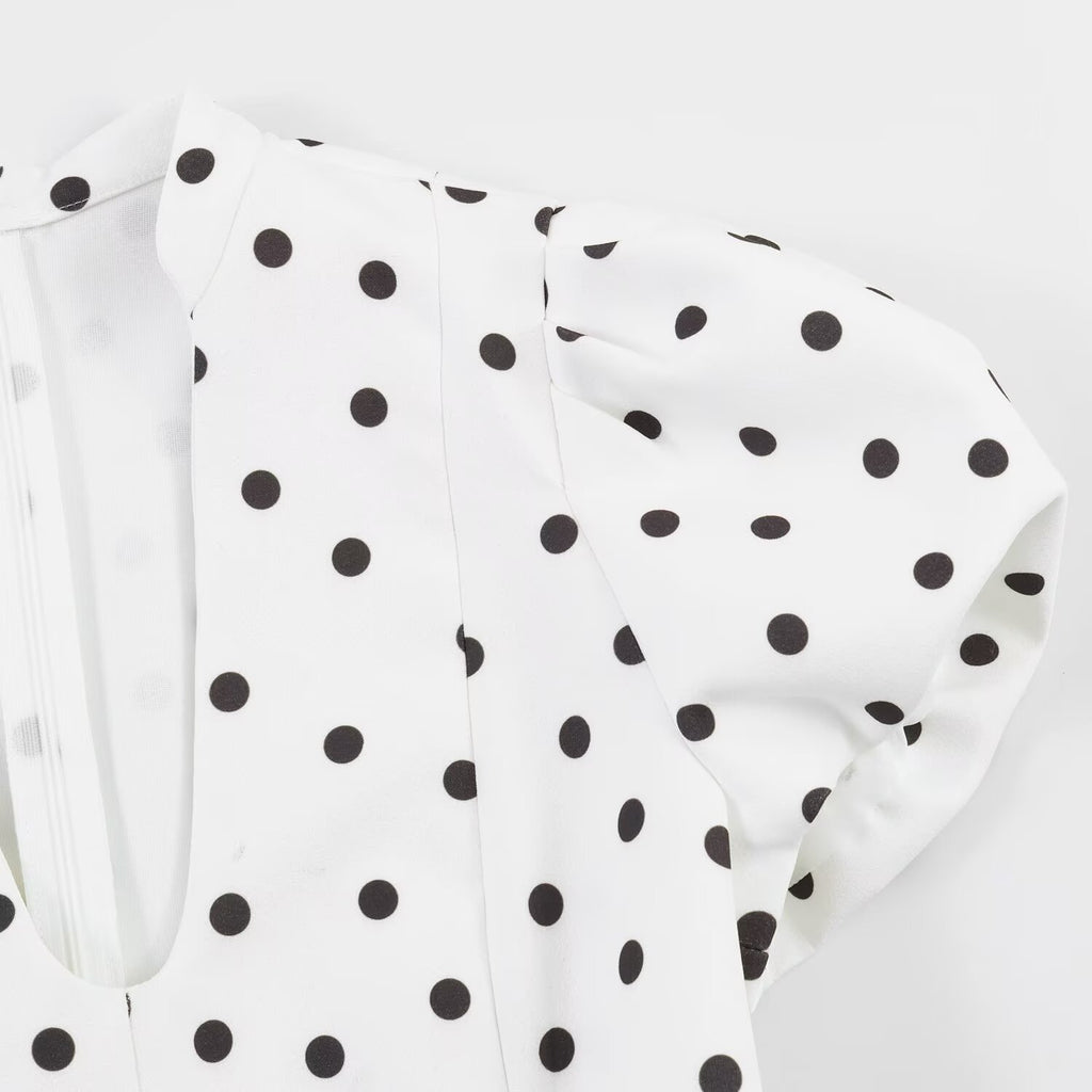 Zena slim fit polka dot short dress