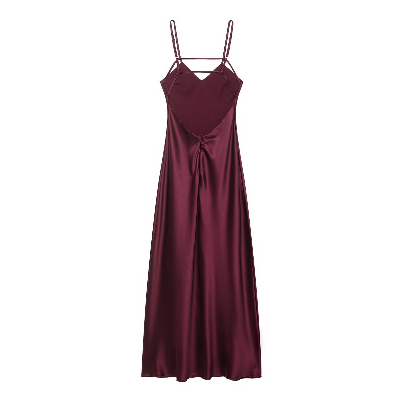 Sexy satin flute dress with embellishment
