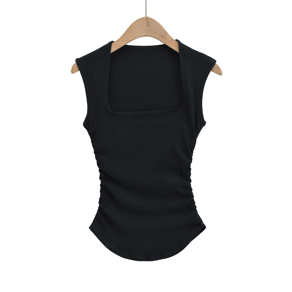 Emie Sweet Summer Ribbed Ruched Top