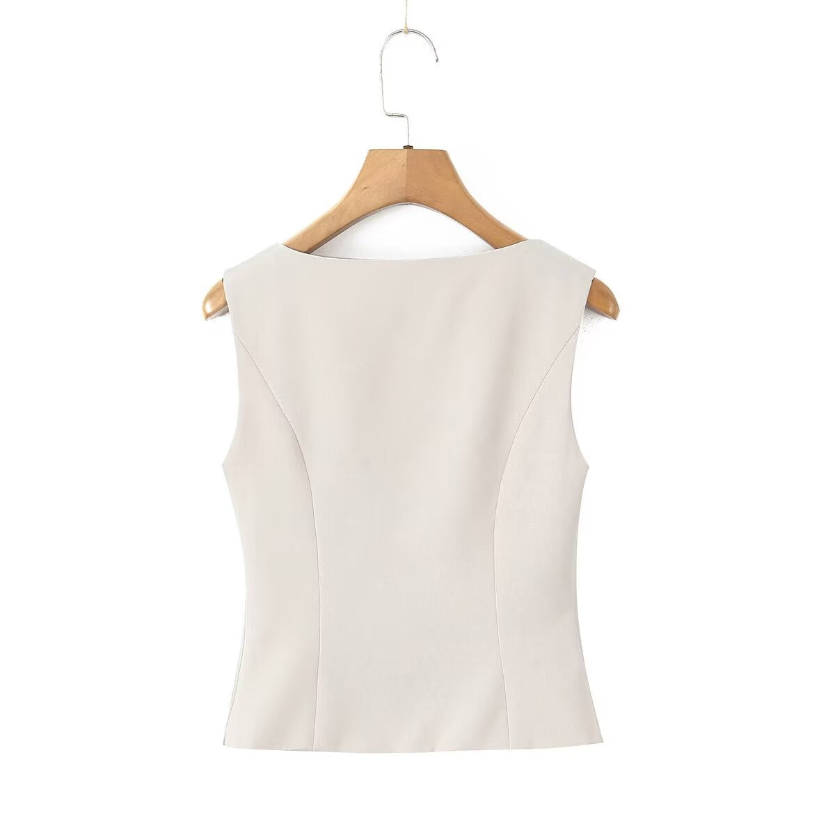 Hot girl V-neck sleeveless slim fit vest top